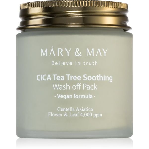 MARY & MAY MARY & MAY Cica Tea Tree Soothing mineralna čistilna maska iz ilovice za pomiritev kože 125 g