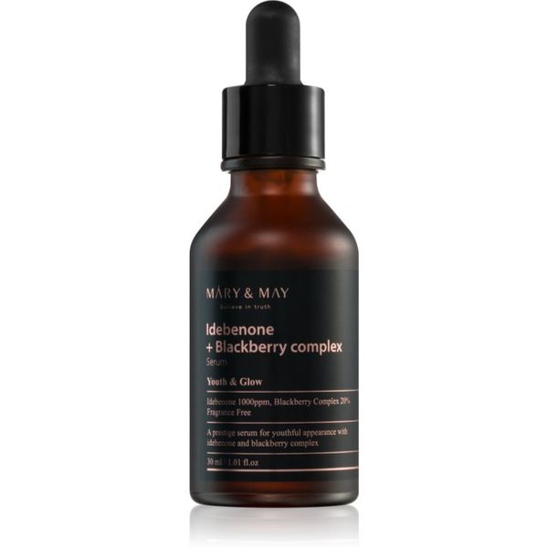 MARY & MAY MARY & MAY Idebenone + Blackberry Complex Serum antioksidantni serum za posvetlitev in zgladitev kože 30 ml