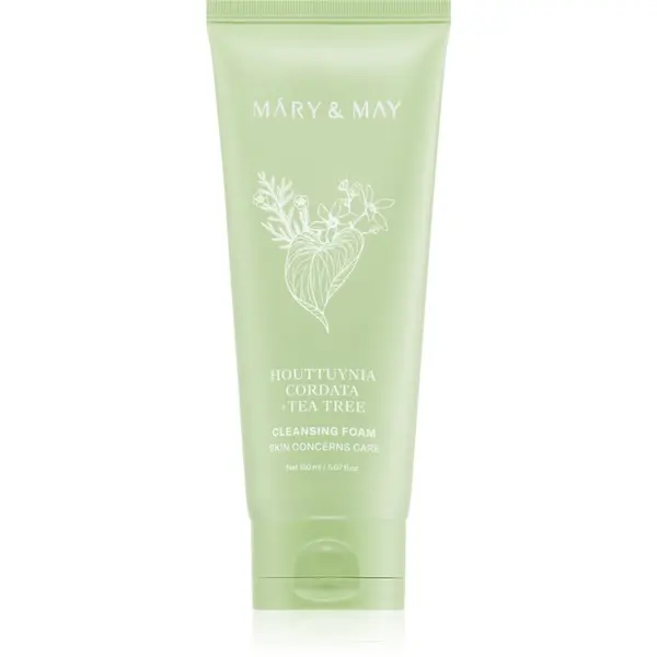 Mary&May Mary&May Houttuynia Cordata + Tea Tree Cleansing Foam globinsko čistilna pena za pomiritev kože 150 ml