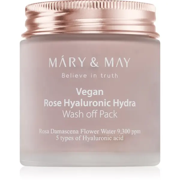 Mary&May Mary&May Rose Hyaluronic Hydra Wash off Pack intenzivno vlažilna maska za obraz s pomirjajočim učinkom 125 g
