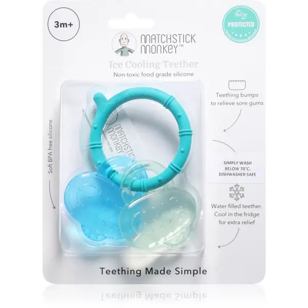 Matchstick Monkey Matchstick Monkey Cooling Teether grizalo s hladilnim učinkom Blue/ Mint 3m+ 1 kos