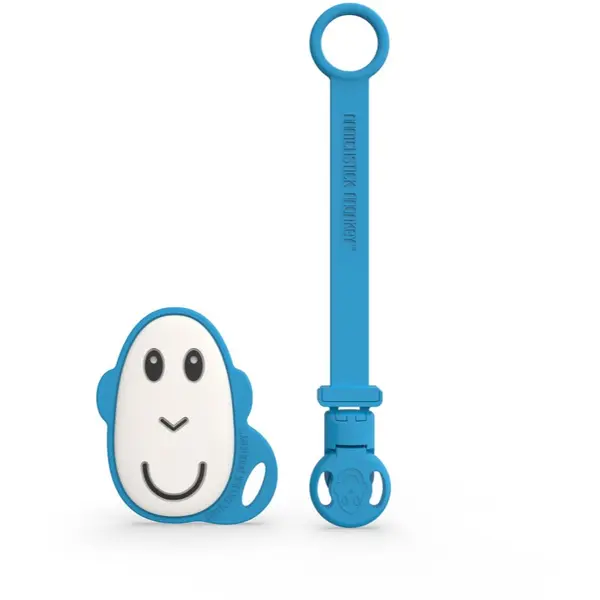 Matchstick Monkey Matchstick Monkey Flat Face Teether & Soother Clip darilni set za otroke Blue