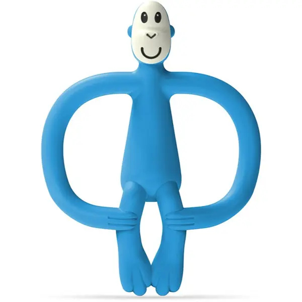 Matchstick Monkey Matchstick Monkey Monkey Teether grizalo s krtačko 2v1 Blue 1 kos