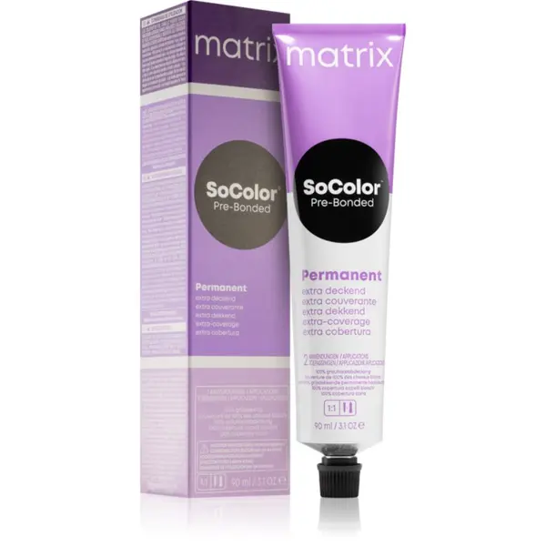 Matrix Matrix SoColor Pre-Bonded Extra Coverage permanentna barva za lase odtenek 504N Mittelbraun Natur 90 ml