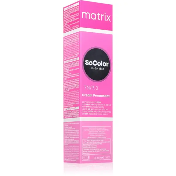 Matrix Matrix SoColor Pre-Bonded permanentna barva za lase za prekrivanje sivin odtenek 7N 90 ml