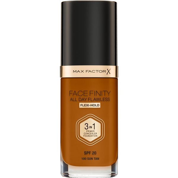 Max Factor Max Factor Facefinity All Day Flawless dolgoobstojen tekoči puder SPF 20 odtenek 100 Sun Tan/ W100 Cocoa 30 ml