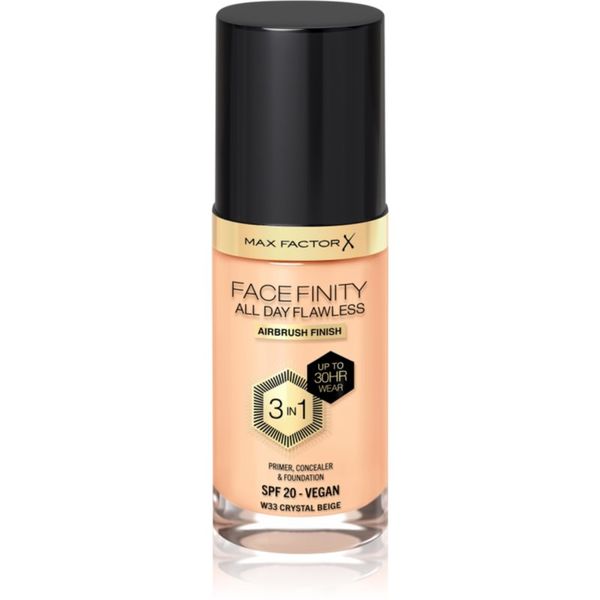 Max Factor Max Factor Facefinity All Day Flawless dolgoobstojen tekoči puder SPF 20 odtenek 33 Crystal Beige 30 ml