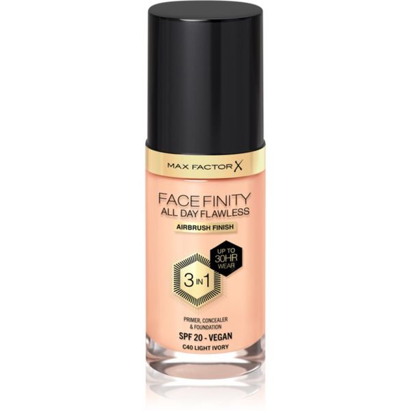 Max Factor Max Factor Facefinity All Day Flawless dolgoobstojen tekoči puder SPF 20 odtenek 40 Light Ivory 30 ml