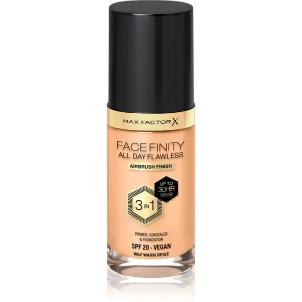 Max Factor Max Factor Facefinity All Day Flawless dolgoobstojen tekoči puder SPF 20 odtenek 62 Warm Beige 30 ml