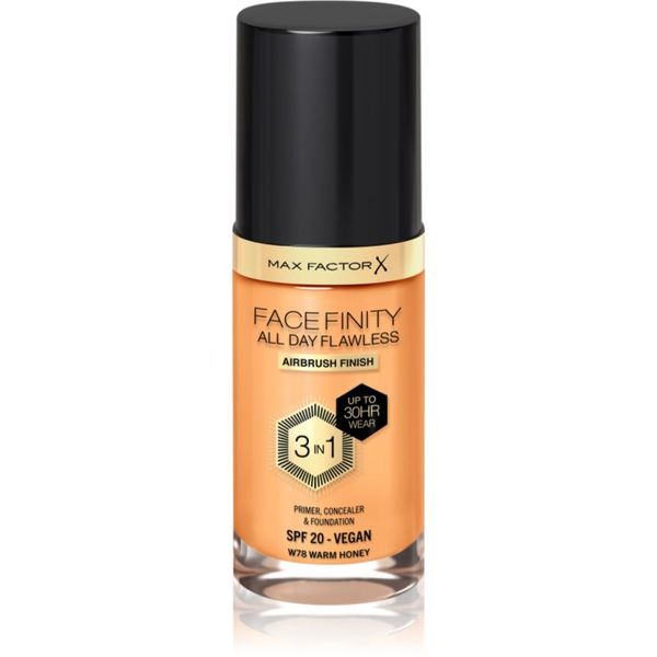 Max Factor Max Factor Facefinity All Day Flawless dolgoobstojen tekoči puder SPF 20 odtenek 78 Warm Honey 30 ml