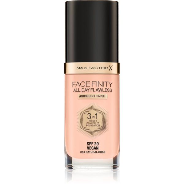 Max Factor Max Factor Facefinity All Day Flawless dolgoobstojen tekoči puder SPF 20 odtenek C50 Natural Rose 30 ml