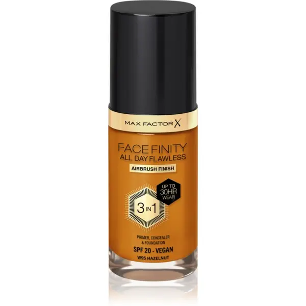 Max Factor Max Factor Facefinity All Day Flawless dolgoobstojen tekoči puder SPF 20 odtenek W95 Hazelnut 30 ml