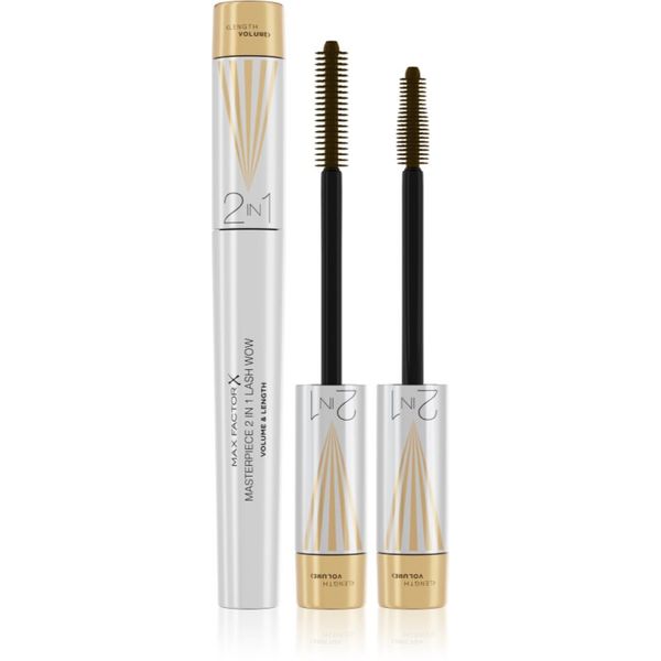 Max Factor Max Factor Masterpiece Lash Wow maskara za podaljšanje, privihanje in volumen trepalnic s krtačko 2v1 odtenek Black Brown 7 ml