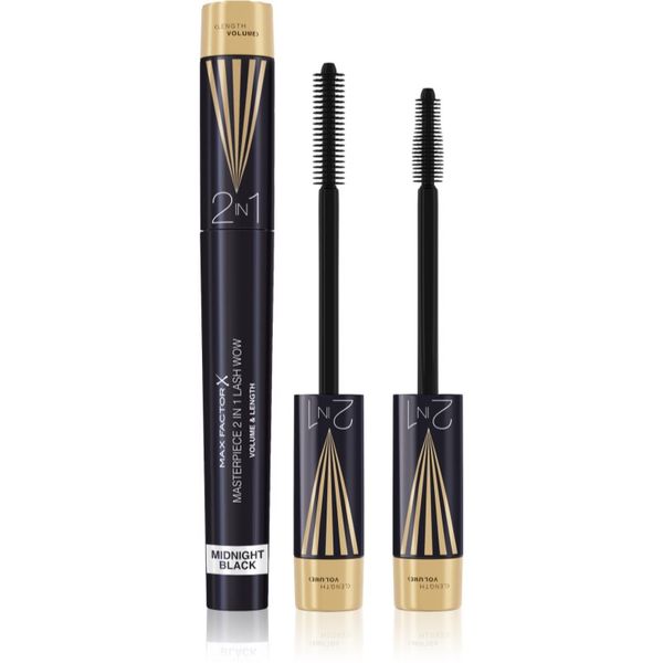 Max Factor Max Factor Masterpiece Lash Wow maskara za volumen in privihanje trepalnic 2 v 1 odtenek Midnight Black 7 ml