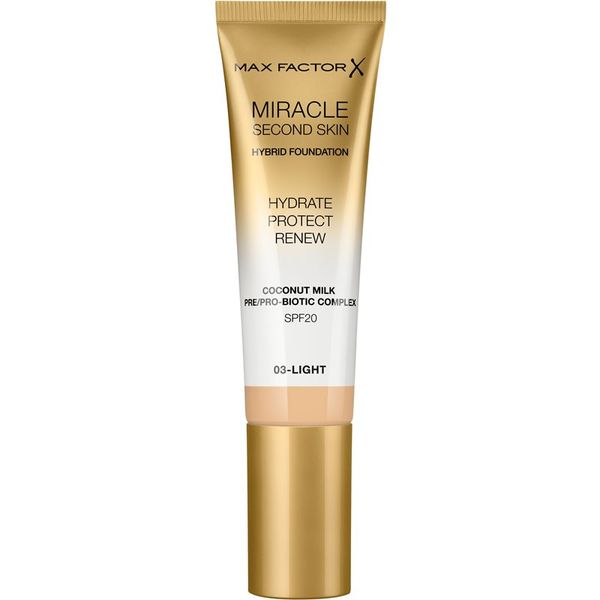 Max Factor Max Factor Miracle Second Skin vlažilni kremasti tekoči puder SPF 20 odtenek 03 Light 30 ml