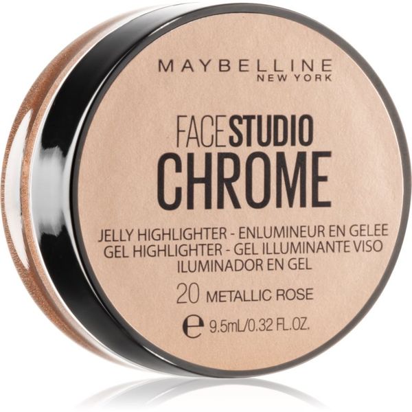 Maybelline Maybelline Face Studio Chrome Jelly Highlighter gelast osvetljevalec odtenek 20 Metallic Rose 9.5 ml