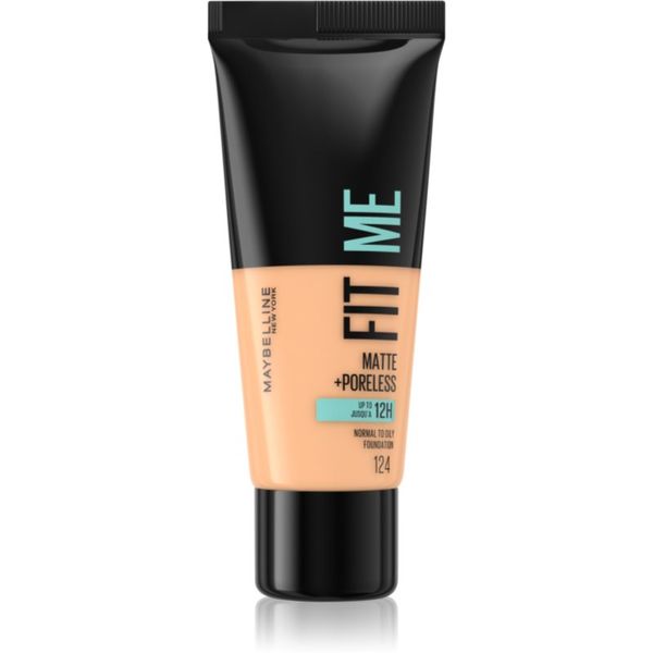 Maybelline Maybelline Fit Me! Matte+Poreless matirajoči tekoči puder za normalno in mastno kožo odtenek 124 Soft Sand 30 ml