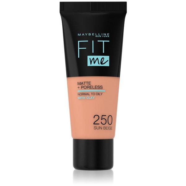 Maybelline Maybelline Fit Me! Matte+Poreless matirajoči tekoči puder za normalno in mastno kožo odtenek 250 Sun Beige 30 ml