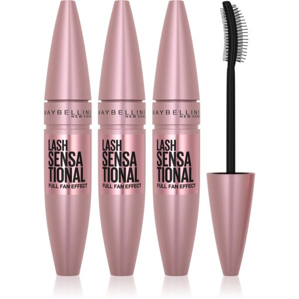 Maybelline Maybelline Lash Sensational podaljševalna maskara za polne trepalnice odtenek 01 - Very Black 3x9,5 ml