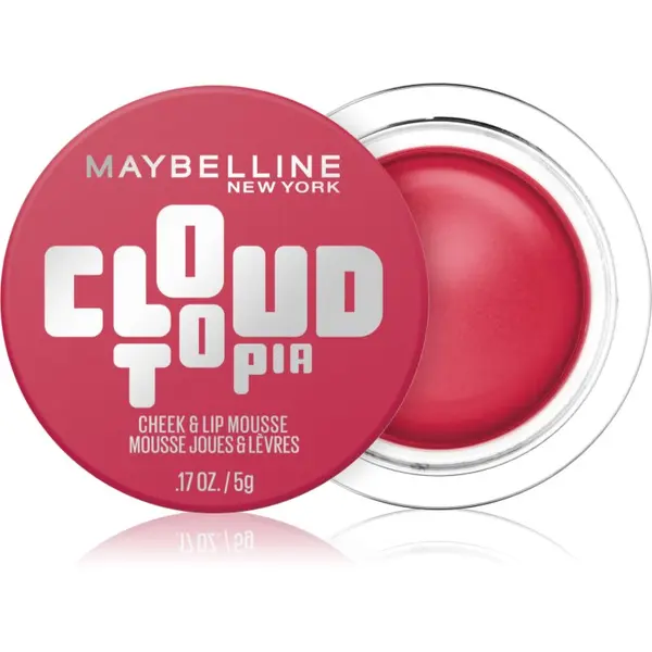 MAYBELLINE NEW YORK MAYBELLINE NEW YORK CloudTopia mat kremasto rdečilo za ustnice in lica odtenek 02 Ethernal Rouge 5 g