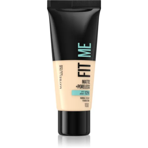 MAYBELLINE NEW YORK MAYBELLINE NEW YORK Fit Me! Matte+Poreless matirajoči tekoči puder za normalno in mastno kožo odtenek 100 Warm Ivory 30 ml