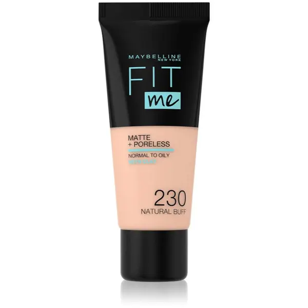 MAYBELLINE NEW YORK MAYBELLINE NEW YORK Fit Me! Matte+Poreless matirajoči tekoči puder za normalno in mastno kožo odtenek 230 Natural Buff 30 ml