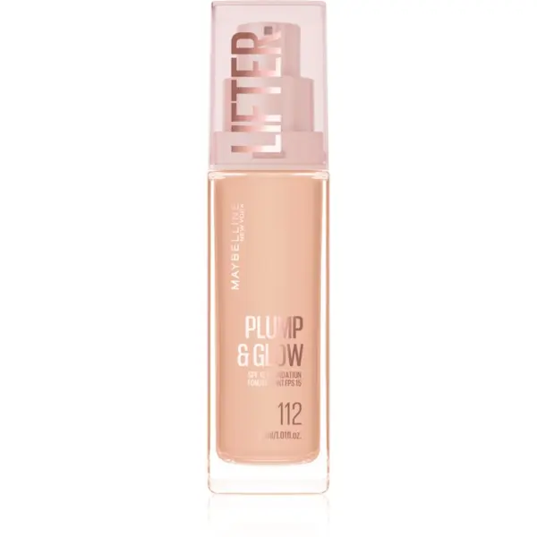 MAYBELLINE NEW YORK MAYBELLINE NEW YORK Lifter Plump & Glow posvetlitveni tekoči puder za naraven videz odtenek 112 30 ml
