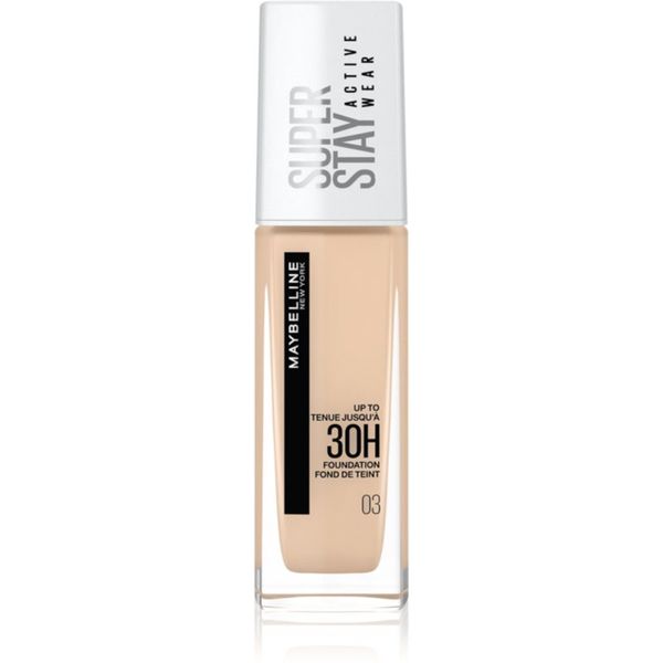 Maybelline Maybelline SuperStay Active Wear dolgoobstojen tekoči puder za polno prekrivanje odtenek 03 True Ivory 30 ml