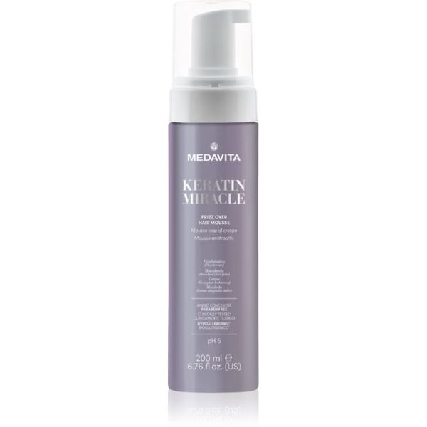 Medavita Medavita Keratin Miracle Frizz Over Hair Mousse pena za styling las za lase 200 ml