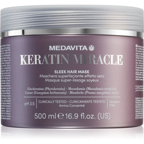 Medavita Medavita Keratin Miracle Sleek Hair Mask vlažilna gladilna maska 500 ml