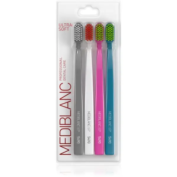 MEDIBLANC MEDIBLANC 5490 Ultra Soft zobne ščetke ultra soft Grey, White, Pink, Blue 4 kos