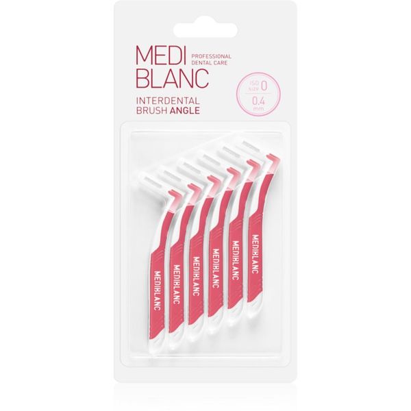 MEDIBLANC MEDIBLANC Interdental Pick-brush Angle medzobna ščetka 6 ks 0,4 mm Pink 6 kos