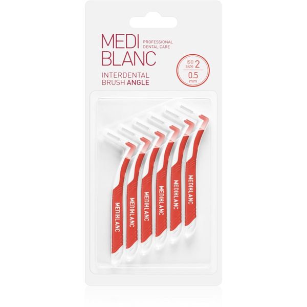 MEDIBLANC MEDIBLANC Interdental Pick-brush Angle medzobna ščetka 6 ks 0,5 mm Red 6 kos