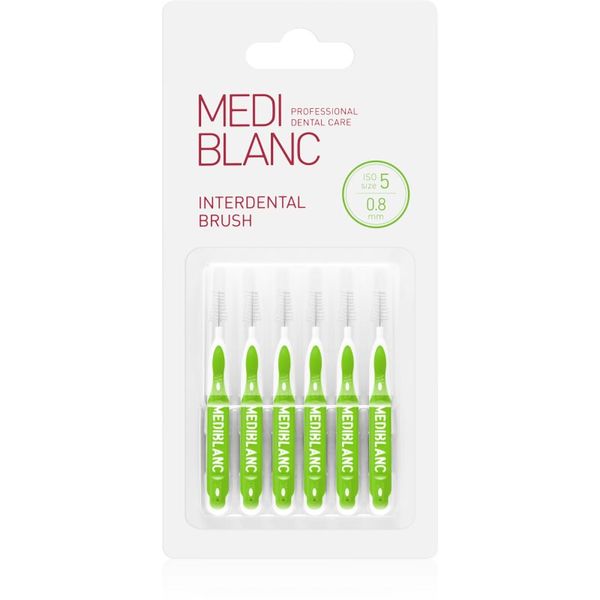 MEDIBLANC MEDIBLANC Interdental Pick-brush medzobna ščetka 0,8 mm Green 6 kos