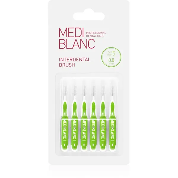 MEDIBLANC MEDIBLANC Interdental Pick-brush medzobna ščetka 0,8 mm Green 6 kos