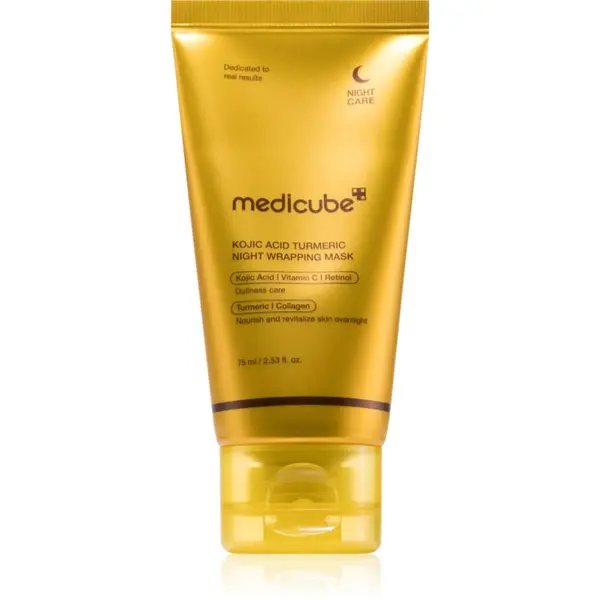 Medicube medicube Kojic Acid Tumeric Night Wrapping Mask posvetlitvena maska za nepoenoteno kožo brez sijaja za noč 75 ml