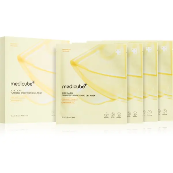 Medicube Medicube Kojic Acid Turmeric Brightening Gel Mask vlažilna in posvetlitvena maska z gelasto teksturo 4 kos