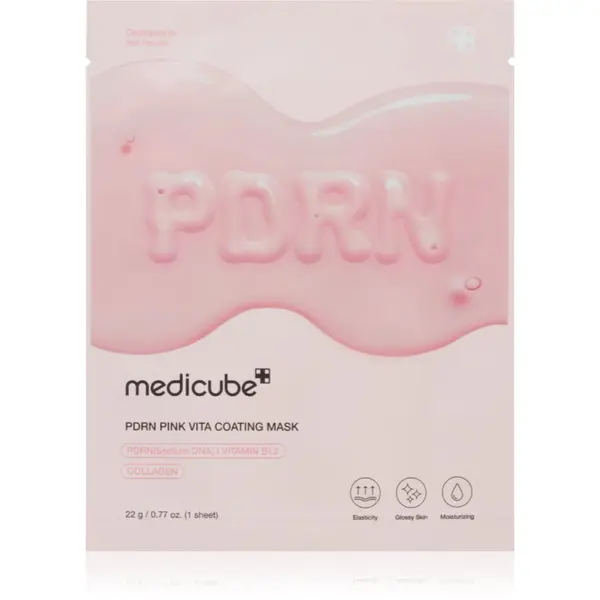 Medicube medicube PDRN Pink Vita Coating Mask maska iz platna proti gubam s posvetlitvenim učinkom 22 g