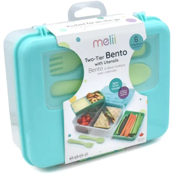 Melii Melii Bento Box škatla za malico Blue, Mint, Lime 1446 ml