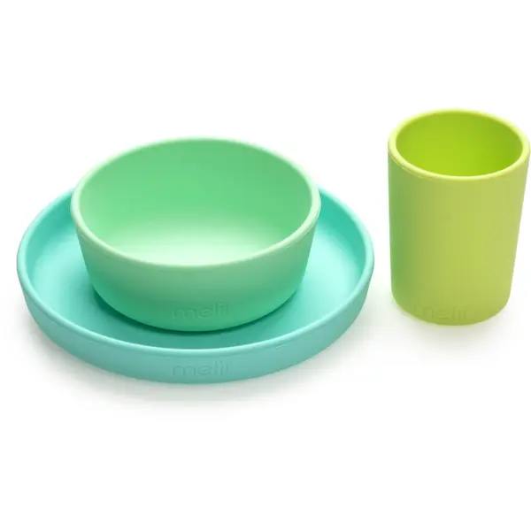 Melii Melii Feeding Set jedilni set Mint, Blue, Lime
