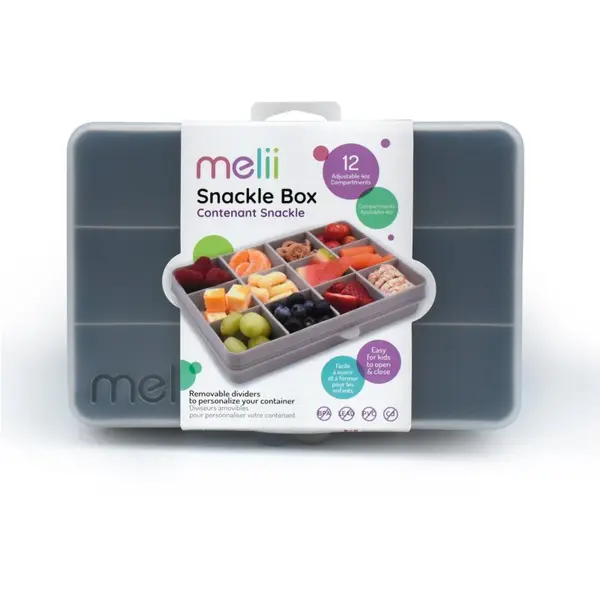 Melii Melii Snackle Box škatla za malico Grey 1368 ml