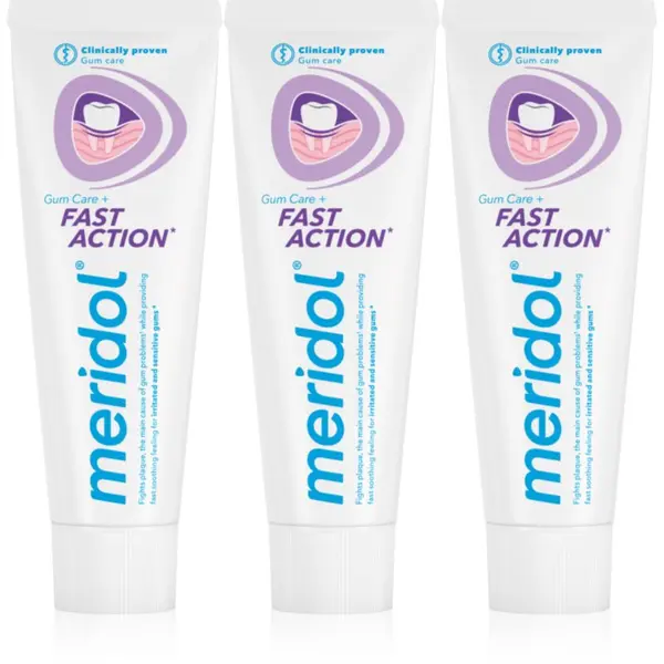 Meridol Meridol Fast Action Zobna pasta za zaščito dlesni za občutljive zobe 3x75 ml