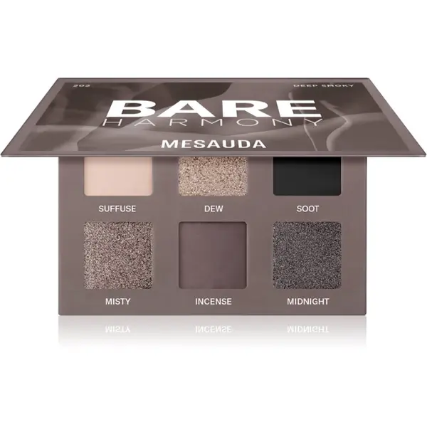 Mesauda Mesauda Bare Harmony paleta senčil za oči odtenek 202 Deep Smoky 6x1 g