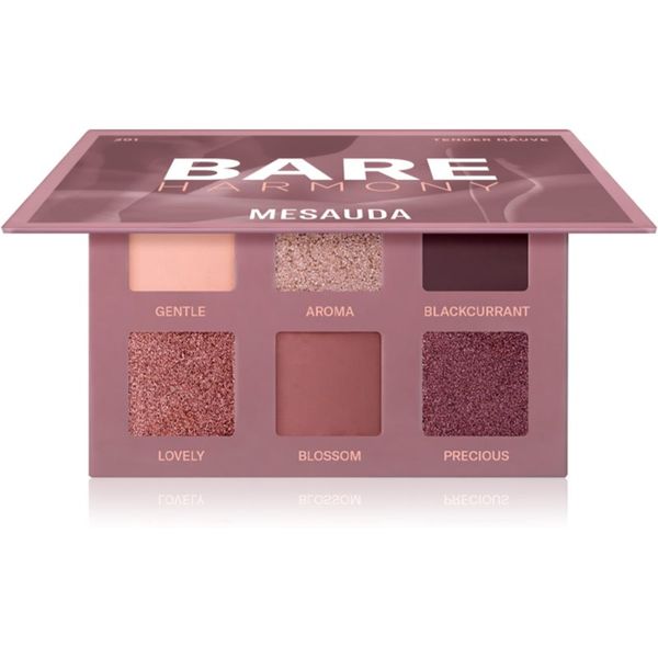 Mesauda Milano Mesauda Milano Bare Harmony paleta senčil za oči odtenek 201 Tender Mauve 6x1 g