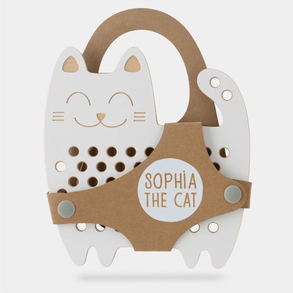 Milin Milin Big Wooden Lacing Toy Cat Sophia aktivnostna igrača 17 cm x 16 cm x 0,7 cm 1 kos