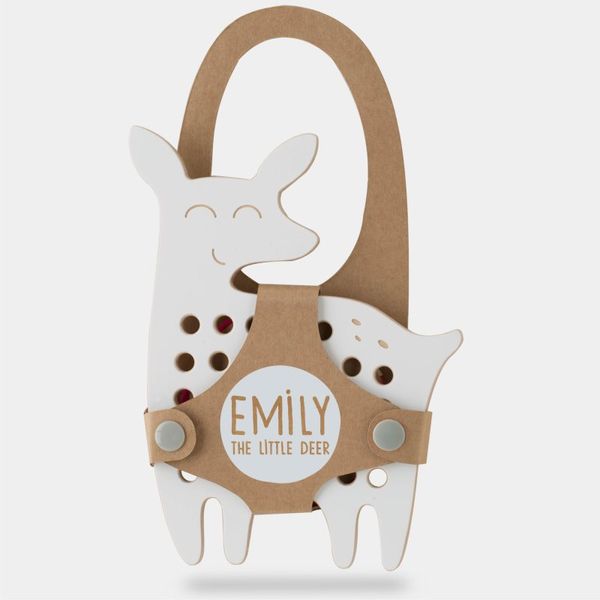 Milin Milin Big Wooden Lacing Toy Little Deer Emily aktivnostna igrača 18 cm x 13 cm x 0,7 cm 1 kos