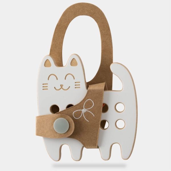 Milin Milin Small Wooden Lacing Toy Cat aktivnostna igrača 9 cm x 8,5 cm x 0,7 cm 1 kos