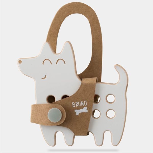 Milin Milin Small Wooden Lacing Toy Dog aktivnostna igrača 10 cm x 10 cm x 0,7 cm 1 kos