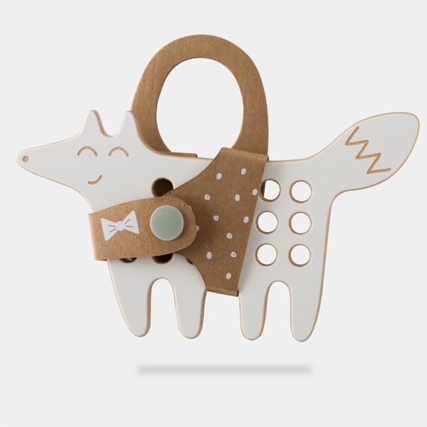 Milin Milin Small Wooden Lacing Toy Fox aktivnostna igrača 15 cm x 8,5 cm x 0,7 cm 1 kos