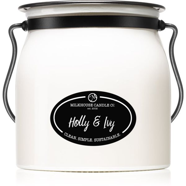 Milkhouse Candle Co. Milkhouse Candle Co. Creamery Holly & Ivy dišeča sveča Butter Jar 454 g